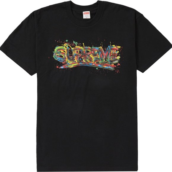 Supreme Other - SUPREME Paint Logo Tee Black 2020 {W20}